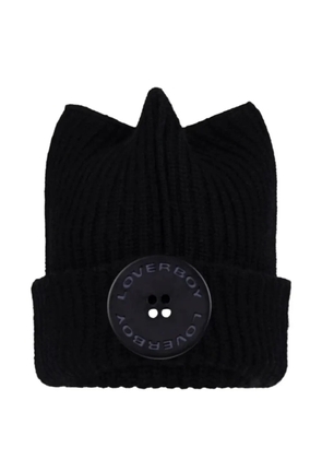 Charles Jeffrey Loverboy ear-detail ribbed beanie - Black