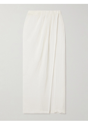 Lisa Marie Fernandez - Crinkled Linen-blend Gauze Maxi Skirt - White - 01,2,3,4