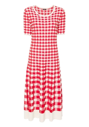 JOSEPH gingham-jacquard midi dress - Red