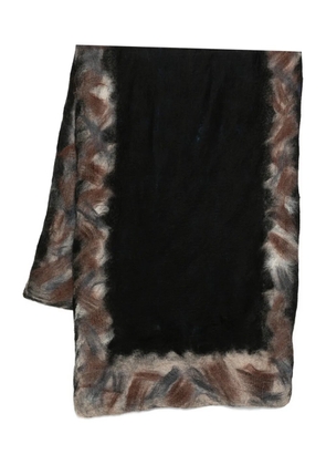 SILVANA jagged-edge scarf - Black