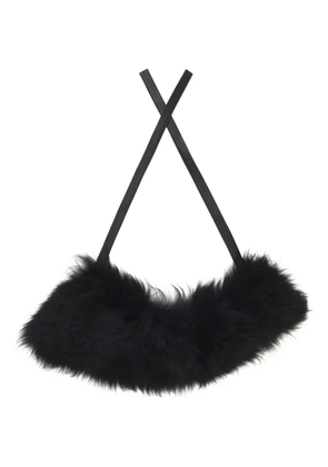 Marni shearling leather-tie collar - Black