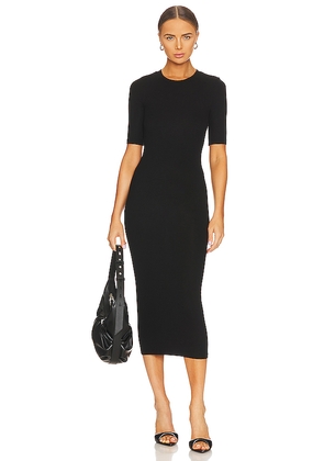Enza Costa Half Sleeve Crew Midi Dress in Black. Size M. Also in L, S, XS.