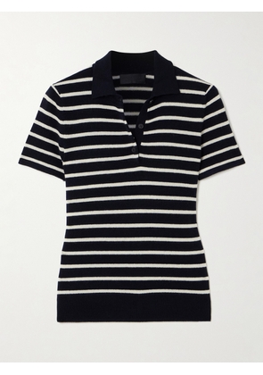 Nili Lotan - Leanna Striped Cashmere Polo Sweater - Blue - x small,small,medium,large,x large
