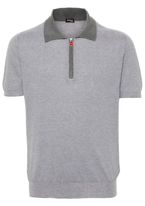 Kiton striped cotton polo shirt - Grey