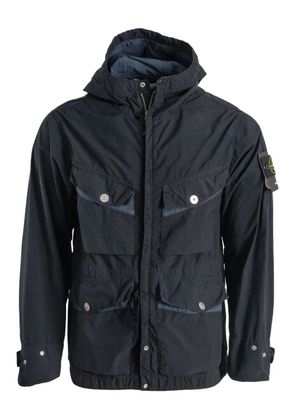 Stone Island hooded flap-pocket jacket - Blue