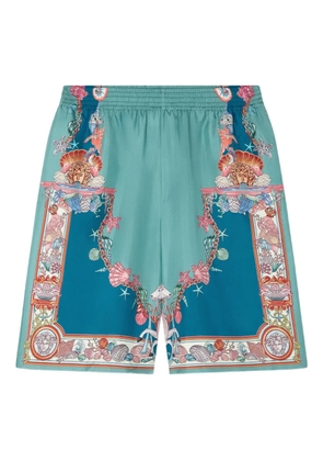 Versace Coral Theatre-print shorts - Green