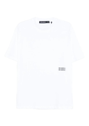 Karl Lagerfeld logo-plaque cotton T-shirt - White