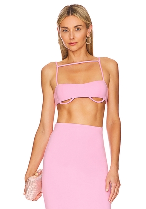 Camila Coelho Belle Bralette in Pink. Size S. Also in XS, XXS.