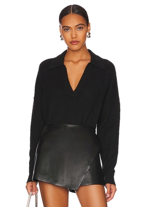 Central Park West Marti Polo Sweater in Black. Size XS. Also in XL.