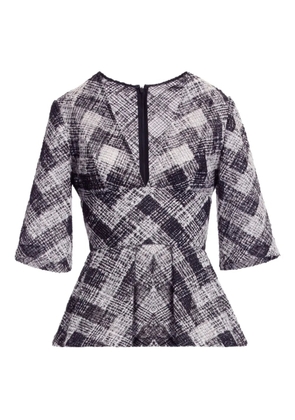 Elie Saab chevron peplum blouse - Grey