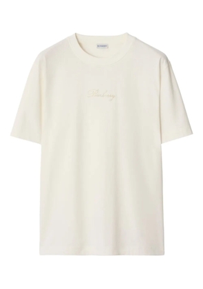 Burberry checked-logo T-shirt - White