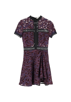 Self-Portrait short-sleeve mini dress - Purple