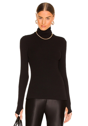Enza Costa Sweater Knit Long Sleeve Turtleneck in Black. Size M. Also in S, XS.
