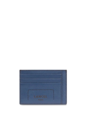Lancel 6cc logo-stamp leather card holder - Blue