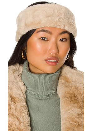 Apparis Eleni Faux Fur Headband in Taupe.