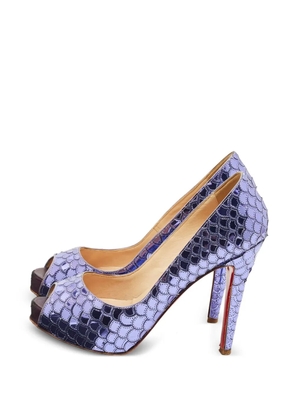 Christian Louboutin Pre-Owned Scaled leather peep-toe pumps - Purple