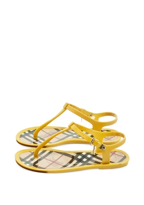 Burberry Pre-Owned checked adjustable sandals - Yellow
