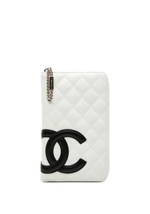 CHANEL Pre-Owned 2005-2006 CC Quilted Lambskin Cambon Ligne Zippy Organizer Wallet long wallets - White