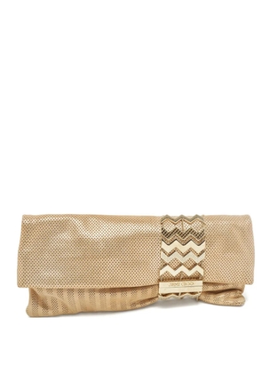 Jimmy Choo Pre-Owned Chandra perforated clutch bag - Gold