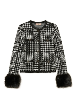 TWINSET checked faux fur-trim jacket - Black