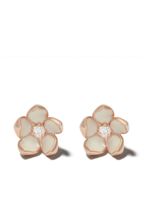Shaun Leane Cherry Blossom diamond flower earrings - Gold