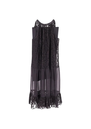 Temperley London Lily lace-detail organza dress - Black