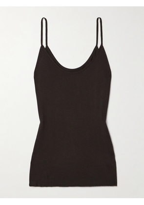 KHAITE - Selee Ribbed-knit Tank - Brown - x small,small,medium,large,x large