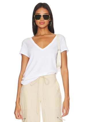 Enza Costa Perfect V Neck Top in White. Size M. Also in L, S, XL, XS.