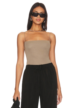 Enza Costa Essential Strappy Tank in Beige. Size M. Also in L, XS.