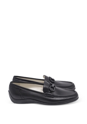 Ferragamo Pre-Owned Gancini leather loafers - Black