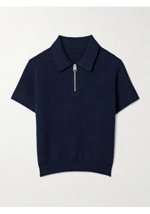 KHAITE - Gulliame Wool-blend Polo Top - Blue - x small,small,medium,large,x large