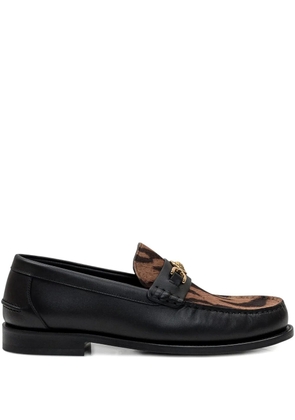 Versace panelled leather loafers - Black