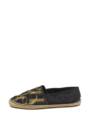 Carolina Herrera Vintage satin pattern espadrilles - Black