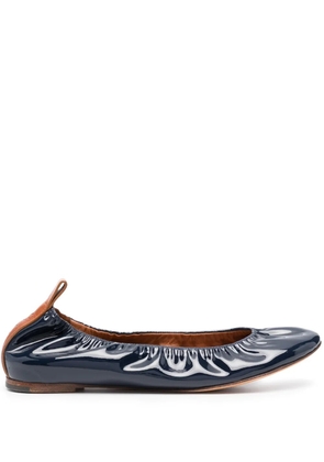 Lanvin patent leather ballerina shoes - Blue