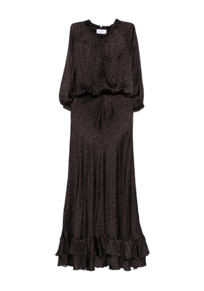 SO ALLURE ruffle leopard-print maxi dress - Brown