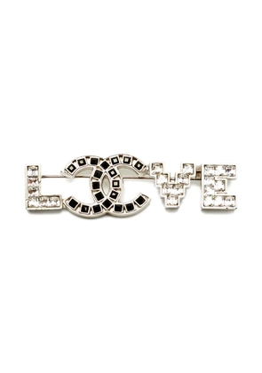 CHANEL Pre-Owned crystal-set brooch - Silver