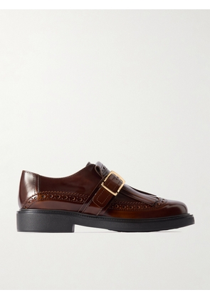 Tod's - Fringed Glossed-leather Brogues - Brown - IT36,IT36.5,IT37,IT37.5,IT38,IT38.5,IT39,IT39.5,IT40,IT40.5,IT41,IT41.5,IT42