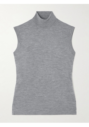 LISA YANG - Lucy Cashmere Turtleneck Vest - Gray - 01,2