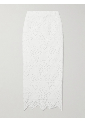 Cara Cara - Sienna Broderie Anglaise Cotton-poplin Midi Skirt - White - xx small,x small,small,medium,large
