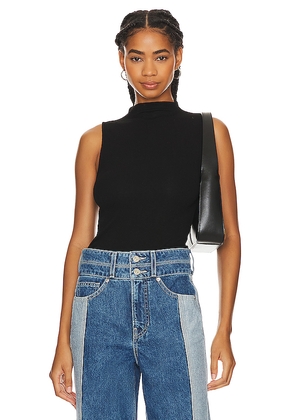 Enza Costa Silk Knit Rib Sleeveless Mockneck in Black. Size M. Also in L, S, XL, XS.