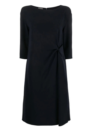 Emporio Armani gathered-detail midi dress - Blue