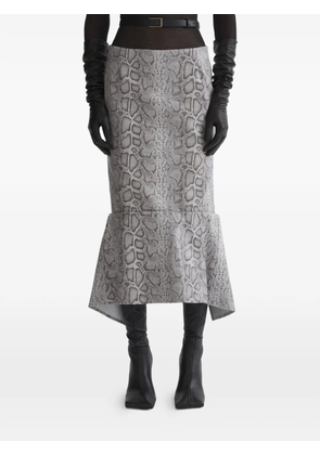 Mugler snake print skirt - Grey