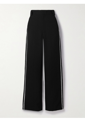 Diotima - Thirds Embroidered Wool-twill Straight-leg Pants - Black - 0,1,2,3,4