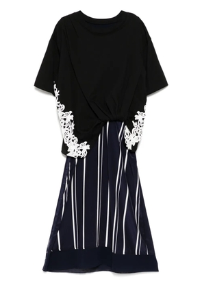 3.1 Phillip Lim Draped T-shirt Slip Combo dress - Black