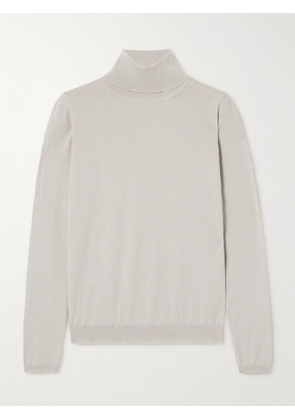 Brunello Cucinelli - Metallic Cashmere-blend Turtleneck Sweater - Gray - xx small,x small,small,medium,large,x large