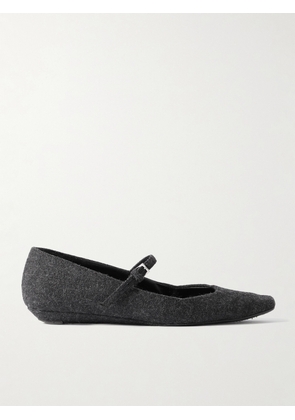 Loulou de Saison - Regane Flannel Mary Jane Ballet Flats - Gray - IT35,IT36,IT37,IT38,IT39,IT40,IT41