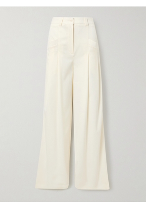 Altuzarra - Zanni Pleated Wool-blend Wide-leg Pants - Ivory - FR 34,FR 36,FR 38,FR 40,FR 42,FR 44,FR 46