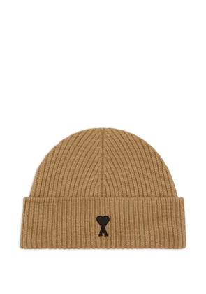 AMI Paris Ami de Coeur wool beanie - Brown