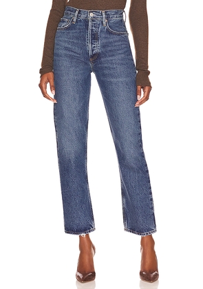 AGOLDE 90's Pinch Waist Jeans in Denim-Dark. Size 23. Also in 24, 25, 26, 27, 28, 29, 30, 31, 32, 33, 34.