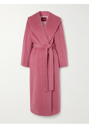 STAUD - Dakota Belted Wool And Alpaca-blend Coat - Pink - x small,small,medium,large